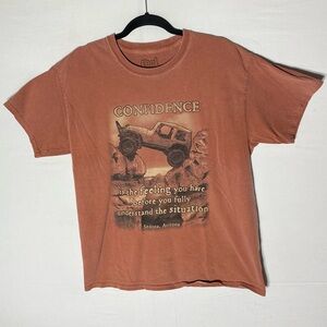 Vintage Real Dirt Rust Orange Sedona Arizona Jeep Confidence Graphic T Shirt L